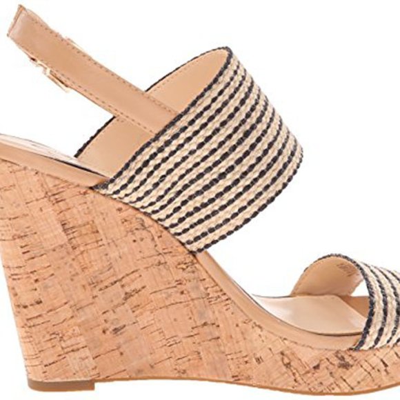 Jessica Simpson JS0Janic Natural/Black Stripe Platform-Wedges SZ 10 (NIB) - Picture 2 of 4
